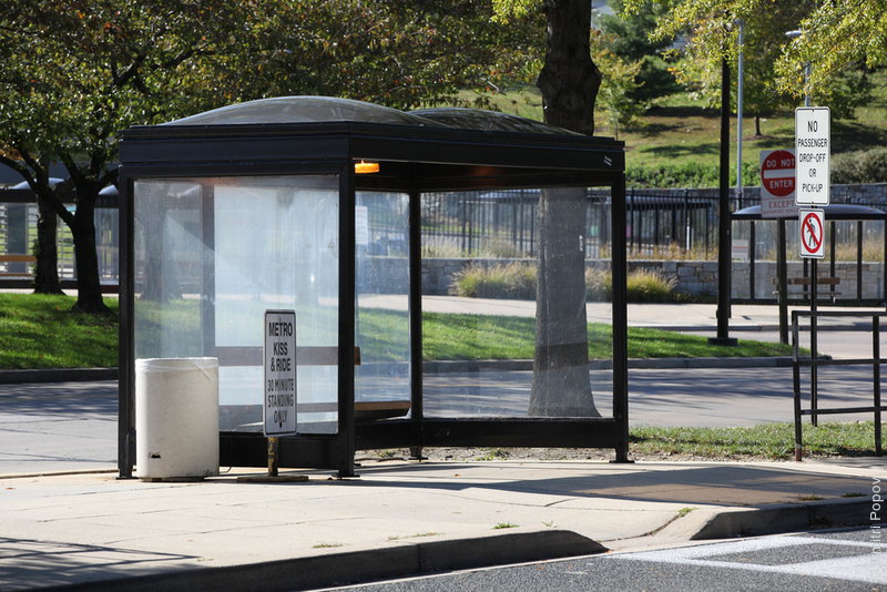 Bus stop near Medical Center metro station and NIH